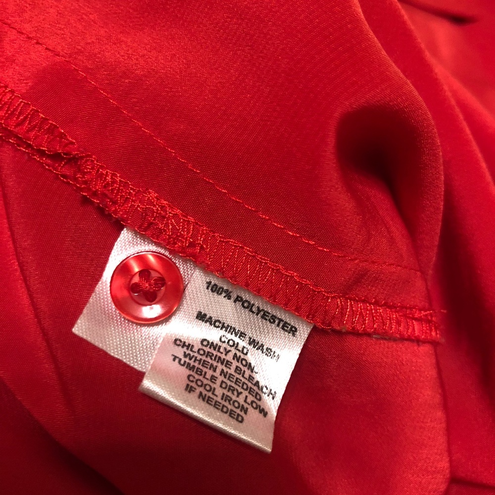LOFT M coral red popover blouse - Picture 7 of 7
